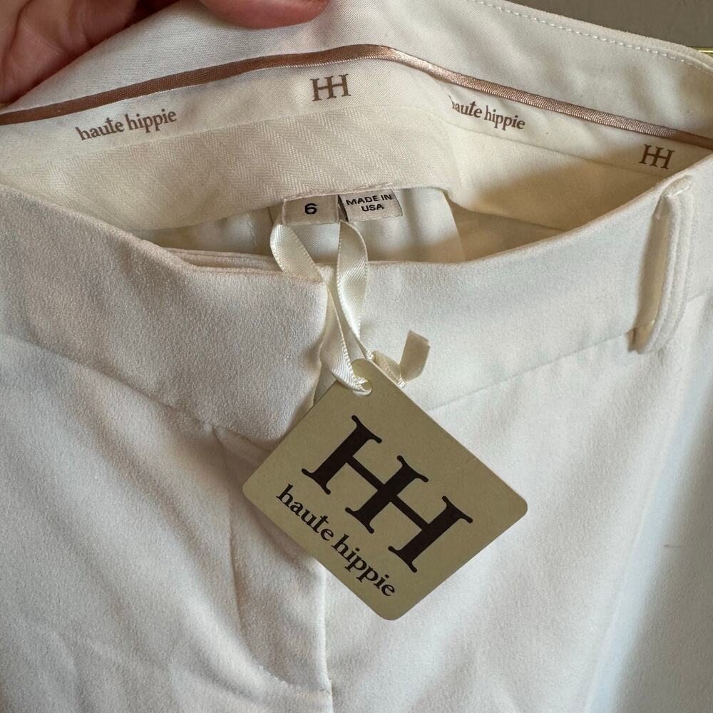 Haute Hippie White Crop Trousers Size 6 NWT – Retail $465 - Picture 6 of 6